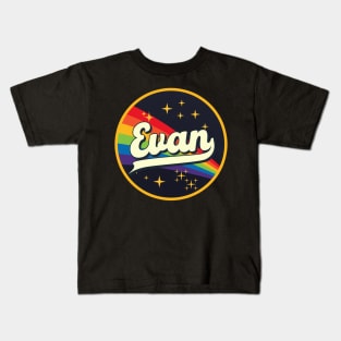 Evan // Rainbow In Space Vintage Style Kids T-Shirt